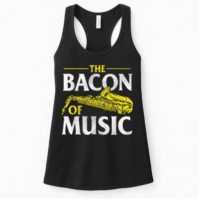 The Bacon Of Music Saxophone Player Saxophonist Jazz Womens Tank Top