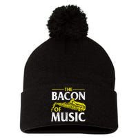 The Bacon Of Music Saxophone Player Saxophonist Jazz Pom Pom 12in Knit Beanie