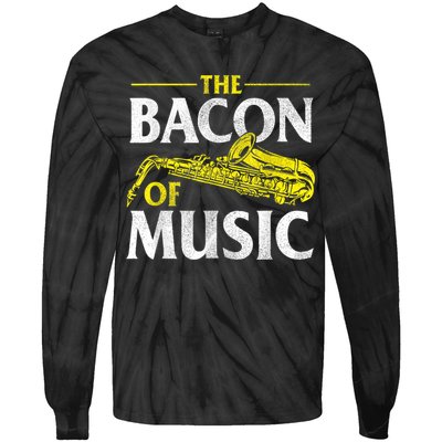 The Bacon Of Music Saxophone Player Saxophonist Jazz Tie-Dye Long Sleeve Shirt