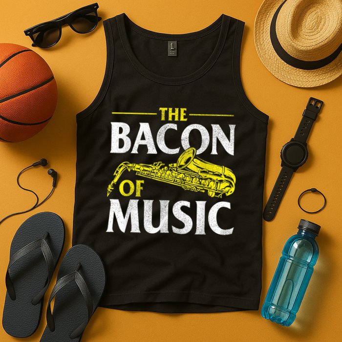 The Bacon Of Music Saxophone Player Saxophonist Jazz Tank Top