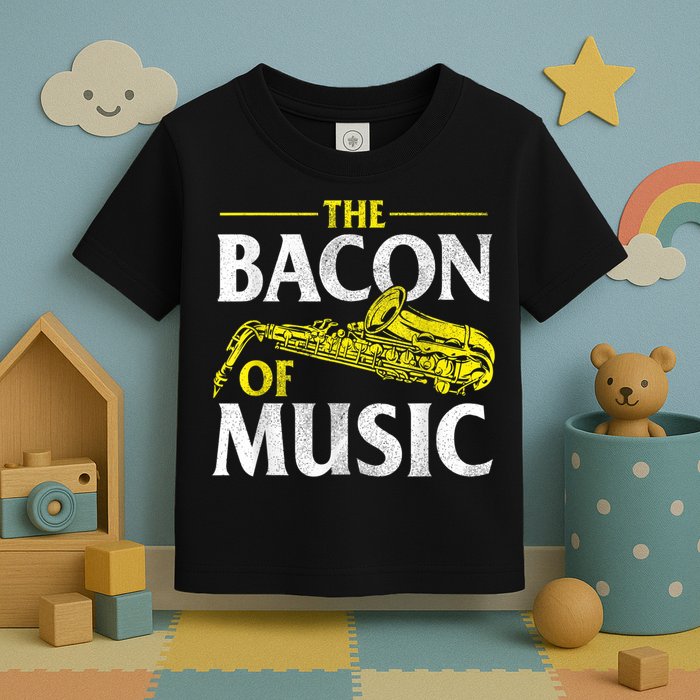 The Bacon Of Music Saxophone Player Saxophonist Jazz Toddler T-Shirt