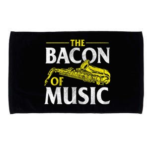 The Bacon Of Music Saxophone Player Saxophonist Jazz Microfiber Hand Towel