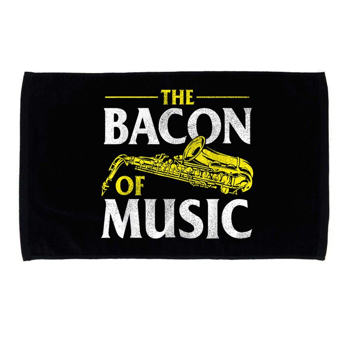 The Bacon Of Music Saxophone Player Saxophonist Jazz Microfiber Hand Towel