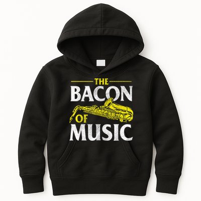 The Bacon Of Music Saxophone Player Saxophonist Jazz Kids Hoodie
