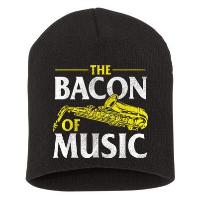 The Bacon Of Music Saxophone Player Saxophonist Jazz Short Acrylic Beanie