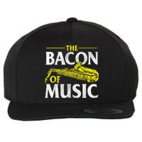 The Bacon Of Music Saxophone Player Saxophonist Jazz Wool Snapback Cap