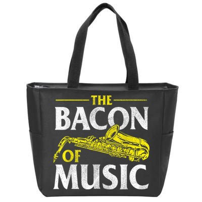 The Bacon Of Music Saxophone Player Saxophonist Jazz Zip Tote Bag