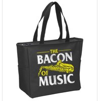 The Bacon Of Music Saxophone Player Saxophonist Jazz Zip Tote Bag