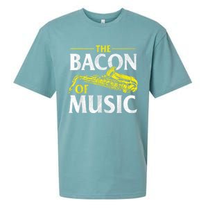 The Bacon Of Music Saxophone Player Saxophonist Jazz Sueded Cloud Jersey T-Shirt