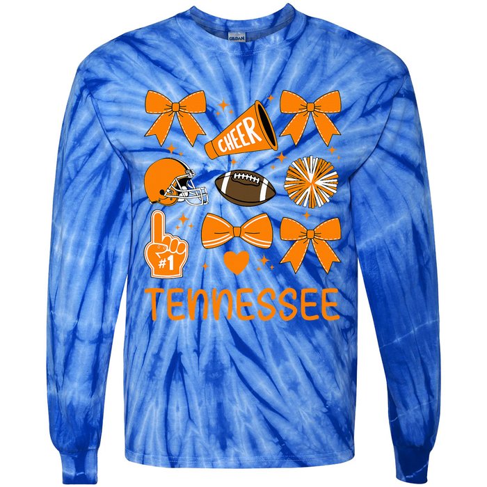 Tennessee Bow Orange For Tn Lovers Tie-Dye Long Sleeve Shirt