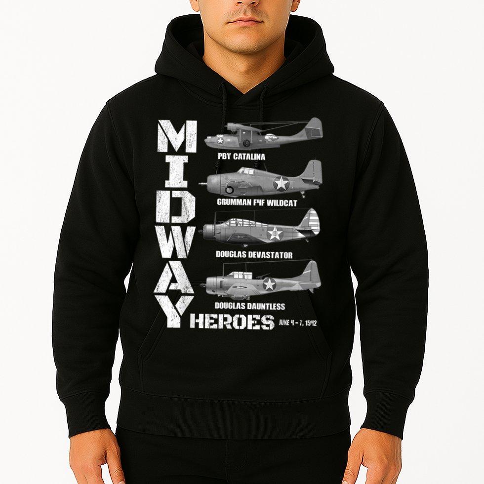 The Battle Of Midway Plane Spotting American WW2 Planes Hoodie