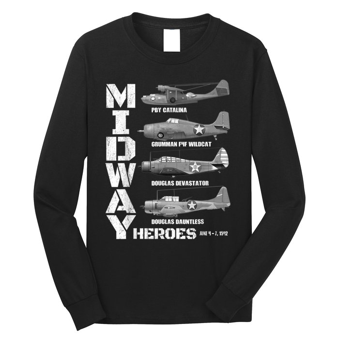 The Battle Of Midway Plane Spotting American WW2 Planes Long Sleeve Shirt