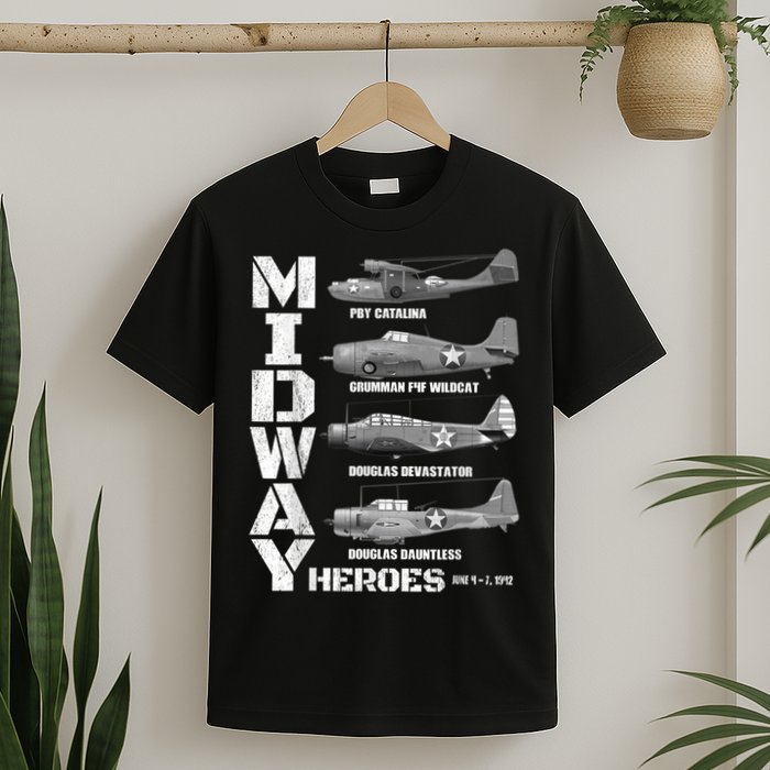 The Battle Of Midway Plane Spotting American WW2 Planes T-Shirt