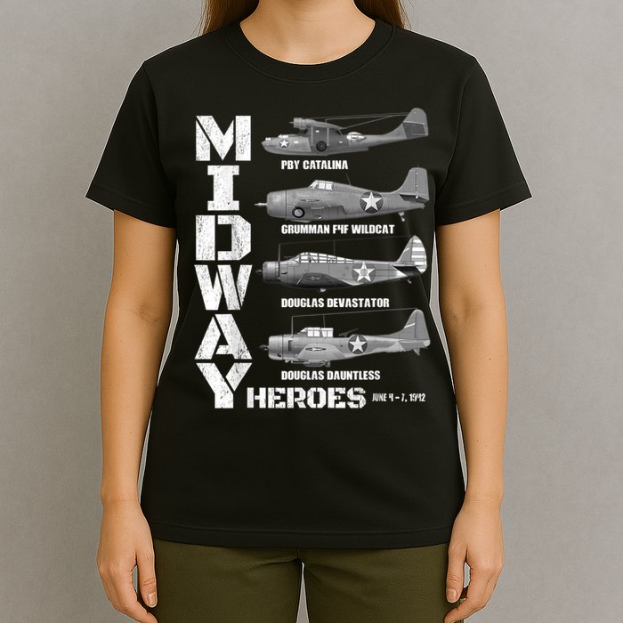 The Battle Of Midway Plane Spotting American WW2 Planes T-Shirt