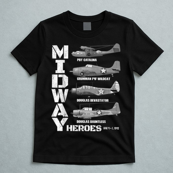 The Battle Of Midway Plane Spotting American WW2 Planes T-Shirt