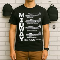 The Battle Of Midway Plane Spotting American WW2 Planes T-Shirt