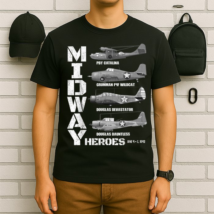 The Battle Of Midway Plane Spotting American WW2 Planes T-Shirt