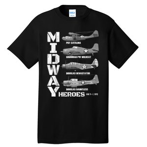 The Battle Of Midway Plane Spotting American WW2 Planes Tall T-Shirt