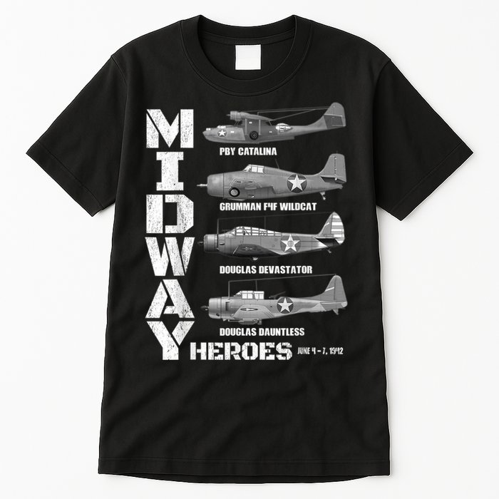 The Battle Of Midway Plane Spotting American WW2 Planes Tall T-Shirt