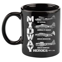 The Battle Of Midway Plane Spotting American WW2 Planes 11oz C Handle Ceramic Mug