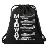 The Battle Of Midway Plane Spotting American WW2 Planes Drawstring Bag