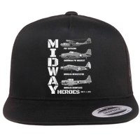 The Battle Of Midway Plane Spotting American WW2 Planes Flat Bill Trucker Hat