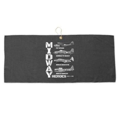 The Battle Of Midway Plane Spotting American WW2 Planes Large Microfiber Waffle Golf Towel