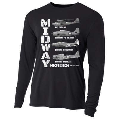 The Battle Of Midway Plane Spotting American WW2 Planes Cooling Performance Long Sleeve Crew