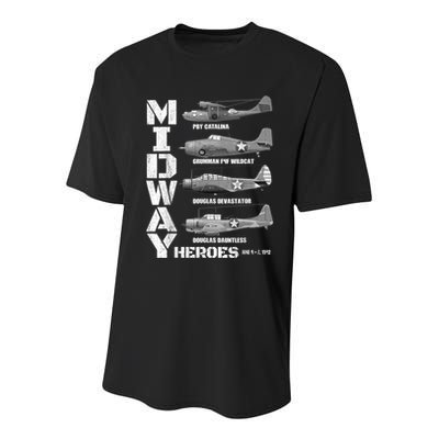 The Battle Of Midway Plane Spotting American WW2 Planes Youth Performance Sprint T-Shirt