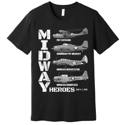 The Battle Of Midway Plane Spotting American WW2 Planes Premium T-Shirt