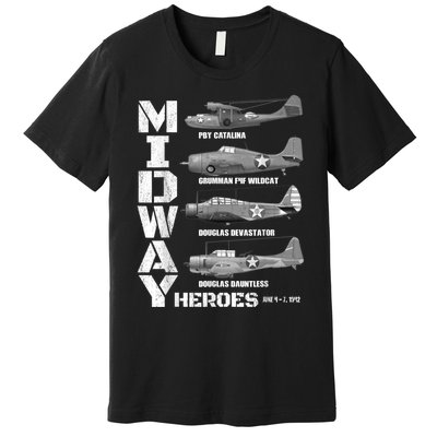 The Battle Of Midway Plane Spotting American WW2 Planes Premium T-Shirt