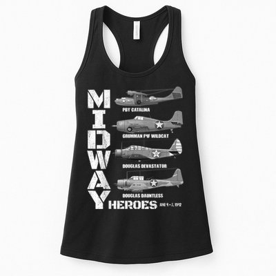 The Battle Of Midway Plane Spotting American WW2 Planes Womens Tank Top