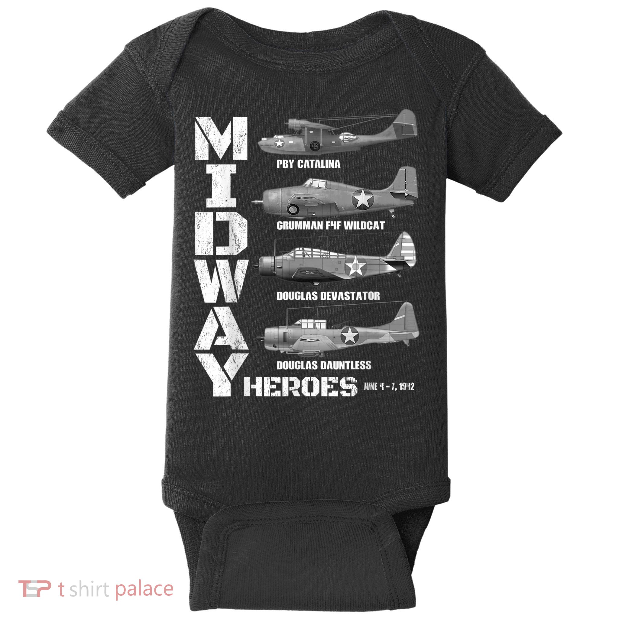 The Battle Of Midway Plane Spotting American WW2 Planes Baby Bodysuit