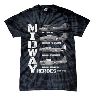 The Battle Of Midway Plane Spotting American WW2 Planes Tie-Dye T-Shirt