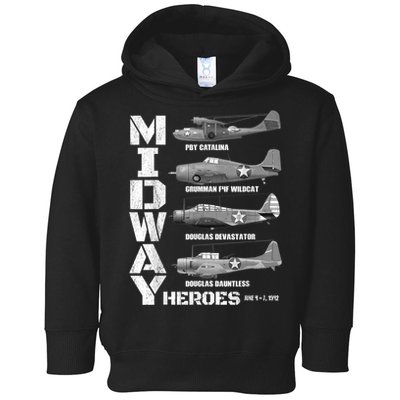 The Battle Of Midway Plane Spotting American WW2 Planes Toddler Hoodie