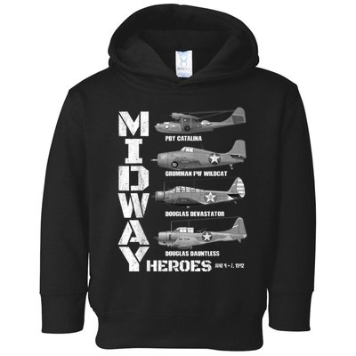 The Battle Of Midway Plane Spotting American WW2 Planes Toddler Hoodie