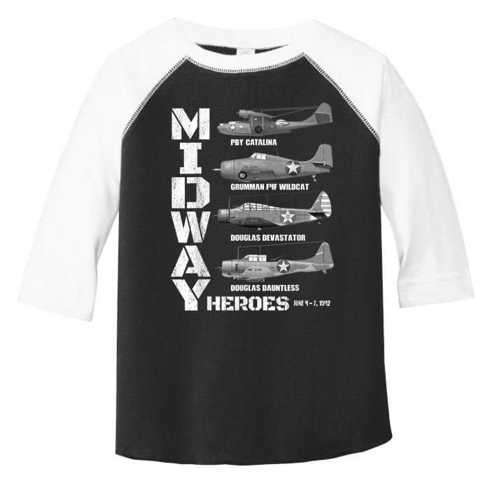 The Battle Of Midway Plane Spotting American WW2 Planes Toddler Fine Jersey T-Shirt