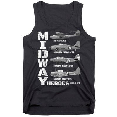 The Battle Of Midway Plane Spotting American WW2 Planes Tank Top