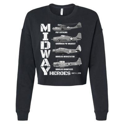 The Battle Of Midway Plane Spotting American WW2 Planes Cropped Pullover Crew