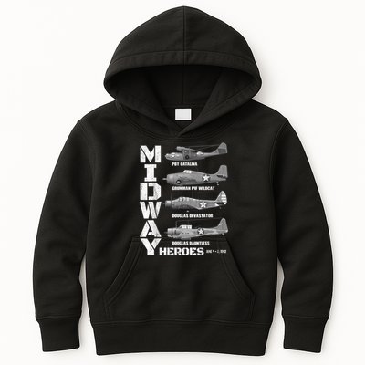 The Battle Of Midway Plane Spotting American WW2 Planes Kids Hoodie