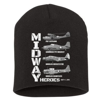 The Battle Of Midway Plane Spotting American WW2 Planes Short Acrylic Beanie
