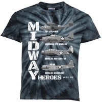 The Battle Of Midway Plane Spotting American WW2 Planes Kids Tie-Dye T-Shirt