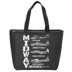 The Battle Of Midway Plane Spotting American WW2 Planes Zip Tote Bag