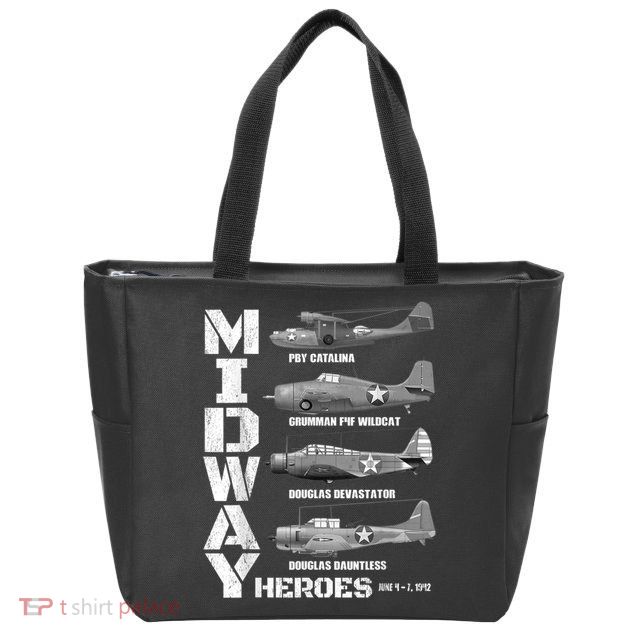 The Battle Of Midway Plane Spotting American WW2 Planes Zip Tote Bag