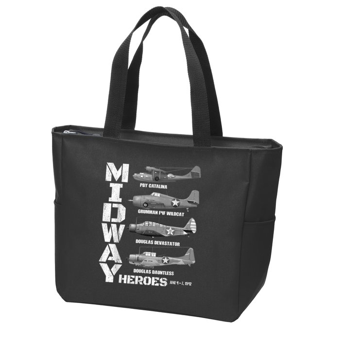 The Battle Of Midway Plane Spotting American WW2 Planes Zip Tote Bag