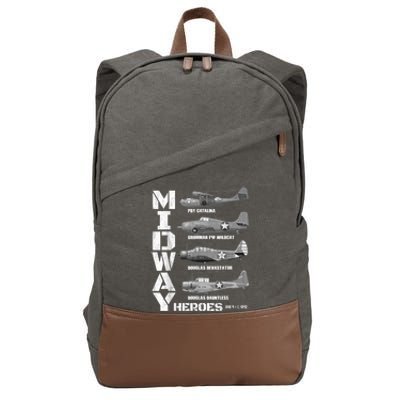 The Battle Of Midway Plane Spotting American WW2 Planes Cotton Canvas Backpack