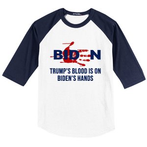 TrumpS Blood On BidenS Hands Baseball Sleeve Shirt