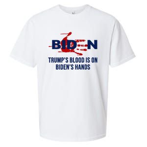 TrumpS Blood On BidenS Hands Sueded Cloud Jersey T-Shirt