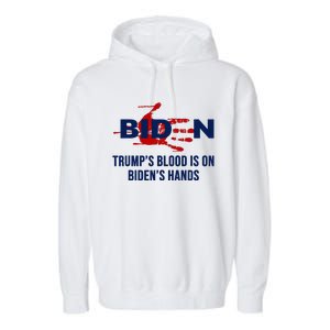 TrumpS Blood On BidenS Hands Garment-Dyed Fleece Hoodie