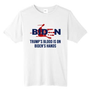 TrumpS Blood On BidenS Hands Tall Fusion ChromaSoft Performance T-Shirt